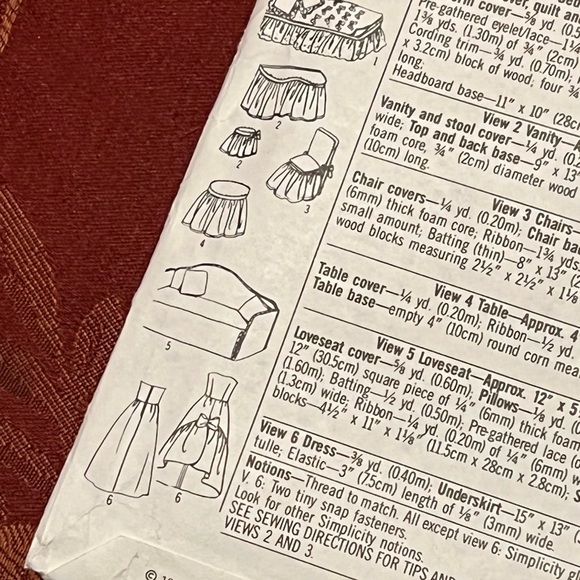 Vintage paper pattern doll bedding by Simplicity - Picture 5 of 5